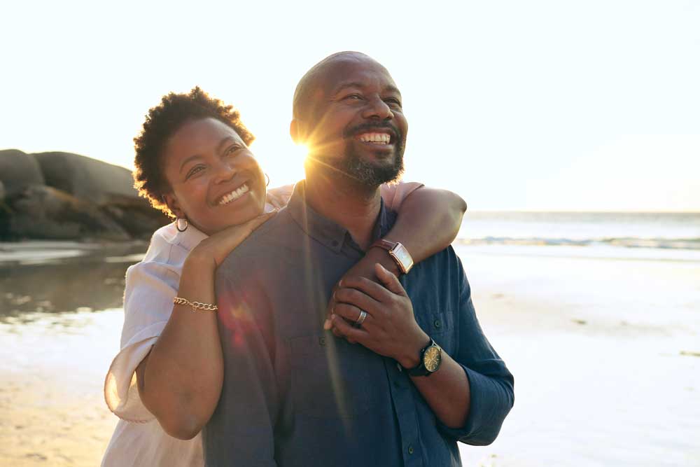 couple enjoying a day at the beach